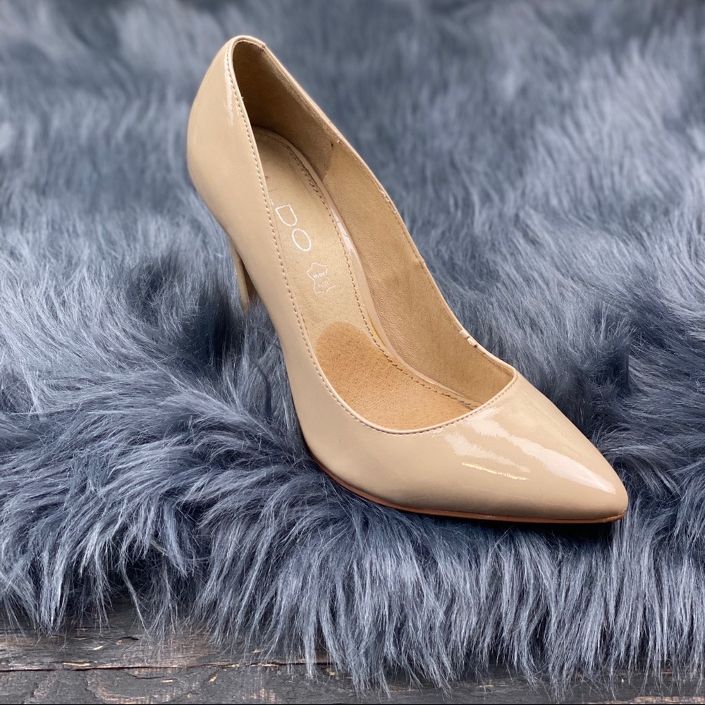 ALDO, NUDE HEELS, Genuine Leather, sz 6.5